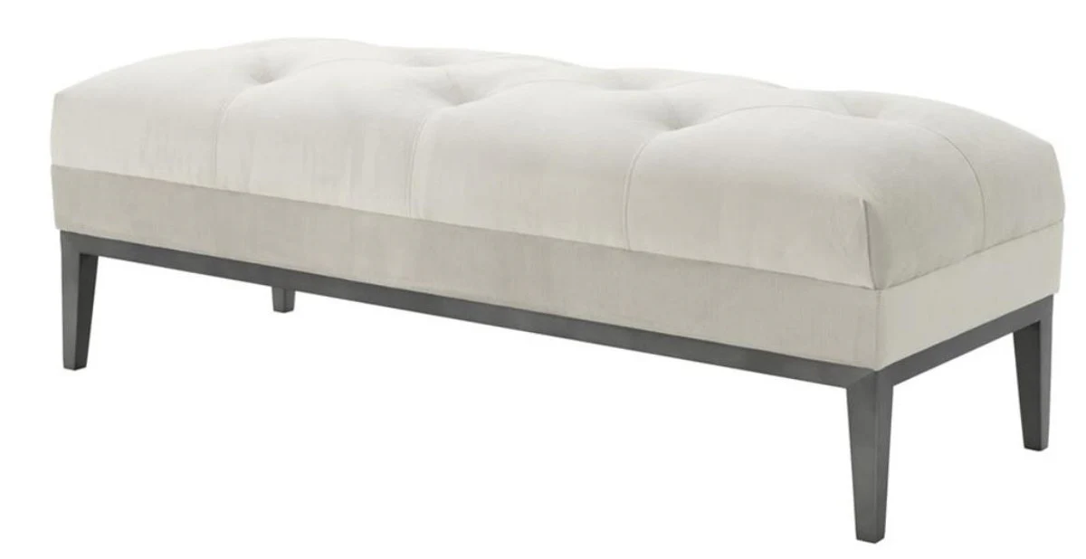 Casa Padrino banco diseñador gris claro 130 x 50 x H. 46 cm - colección de lujo