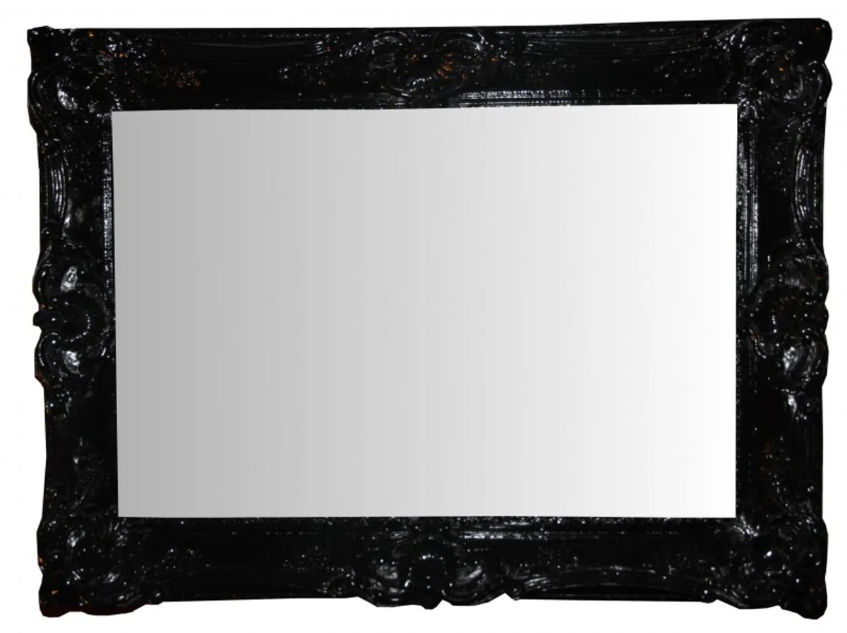 Casa Padrino espejo de pared barroco lacado piano negro - Noble & Magnificent