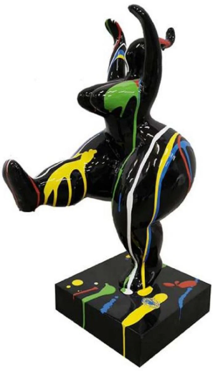 Casa Padrino escultura decorativa de lujo negro / multicolor A. 85 cm - Figura decorativa grande XXL - Escultura decorativa XXL - Esculturas y figuras decorativas XXL de lujo