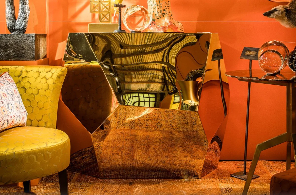 Casa Padrino consola de diseño dorado 125 x 54 x H. 100 cm - colección de diseño