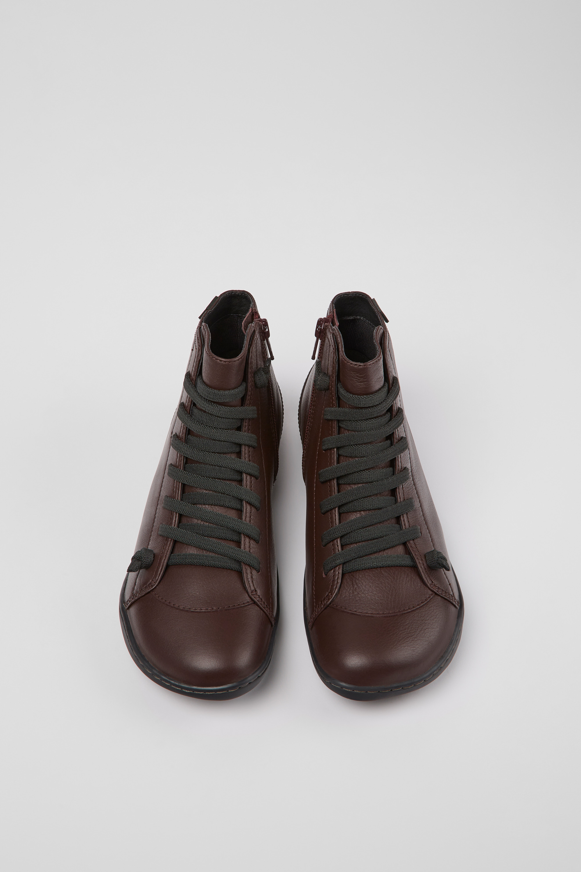 Peu - Burgundy leather ankle boots for women