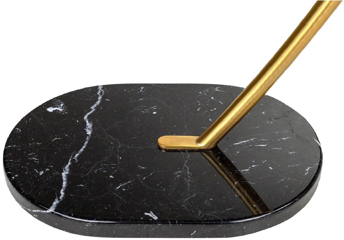 Casa Padrino lámpara de pie de lujo latón / negro 55 x 73 x A. 183 cm - Lámpara de pie de latón con base de mármol - Lámparas de pie de lujo - Lámparas de lujo - Interior de lujo