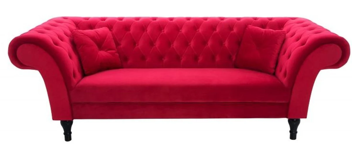 Sof¨¢ Chesterfield Casa Padrino en rojo 225 x 90 x H. 79 cm - Sof¨¢ Chesterfield de dise?o