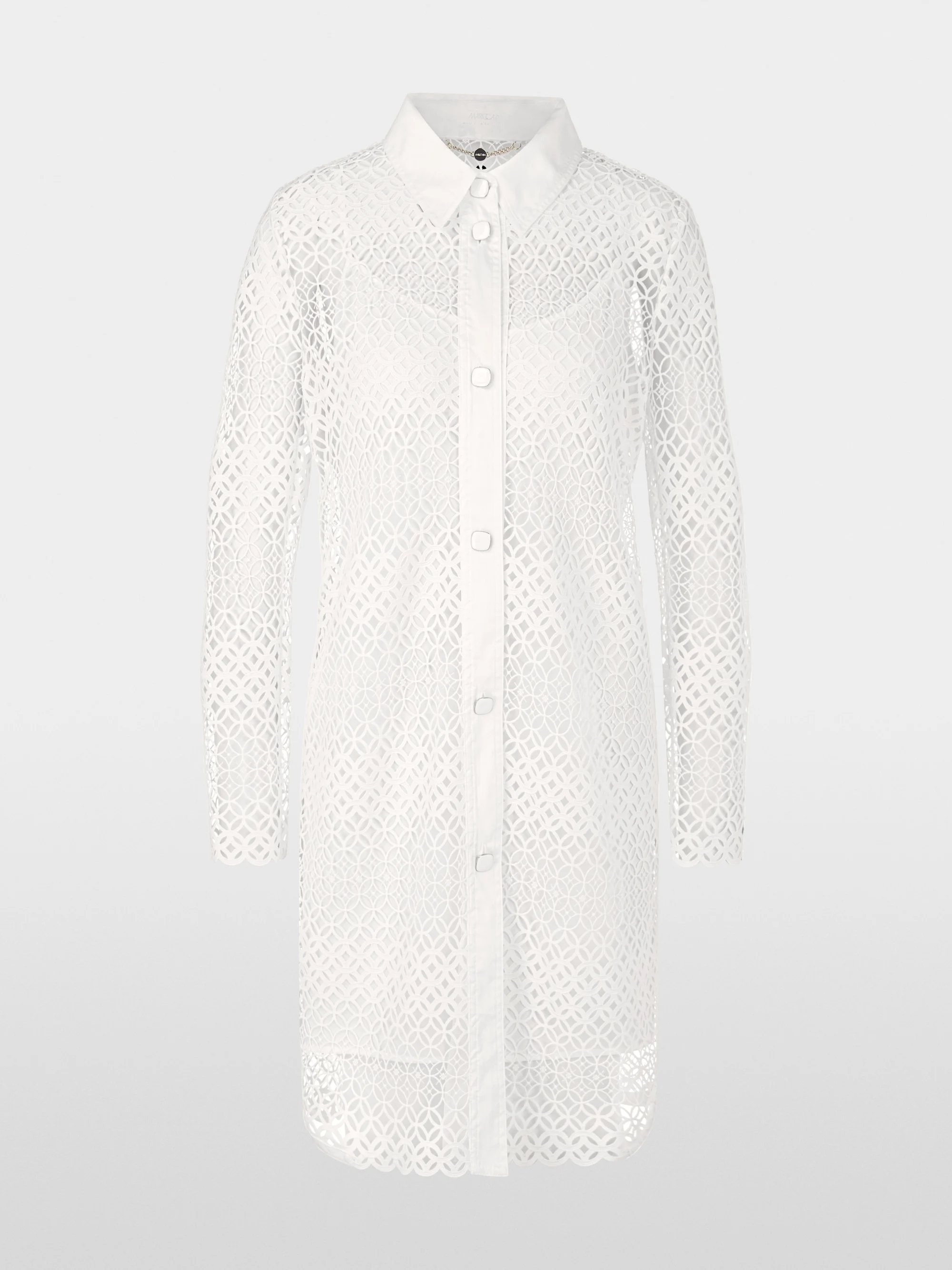 Marc-Cain Short shirt dress in perforated lace