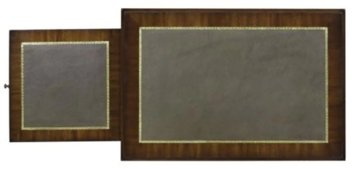 Casa Padrino mesa auxiliar de caoba marrón / verde 64 x 43 x H. 54 cm - Mesita de Noche de Lujo