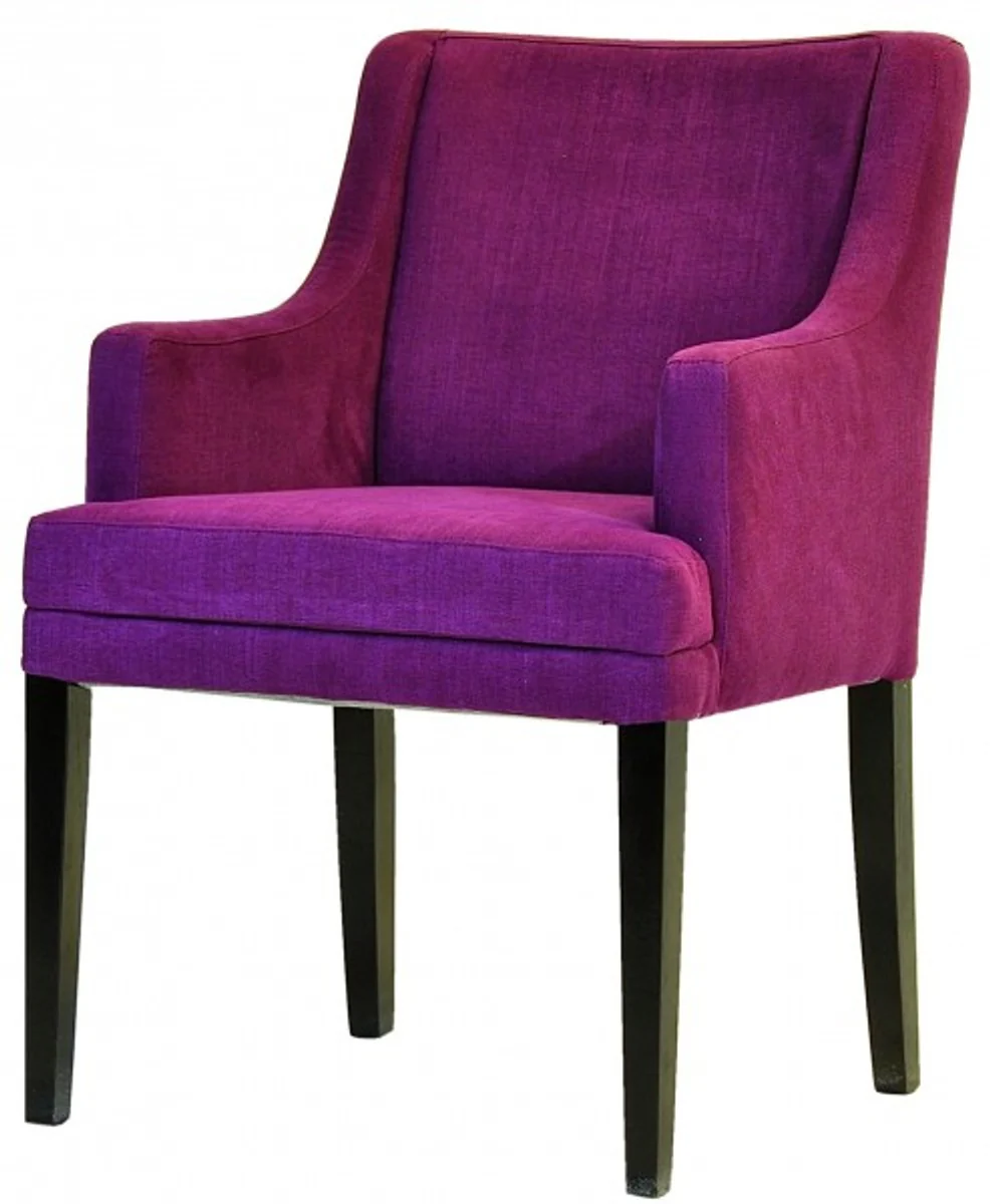 Casa Padrino Designer Dining Chair modef 285 Burgundy / Black - Hotel Facilities