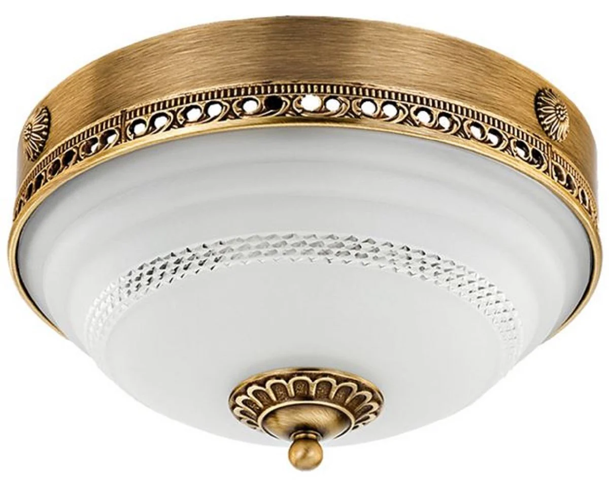Casa Padrino l¨¢mpara de techo barroco de lujo lat¨®n con p¨¢tina / blanco ? 30 x A. 22 cm