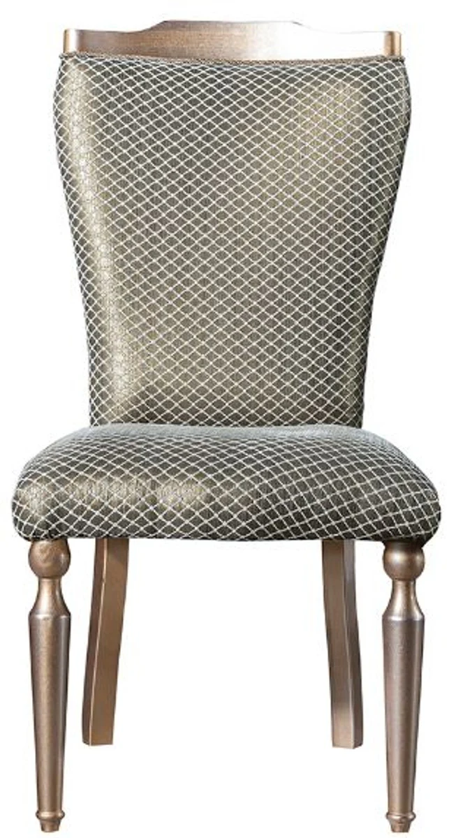 Casa Padrino conjunto de sillas de comedor barrocos de lujo verde / plata / cobre / oro 55 x 55 x A. 102 cm - Conjunto de sillas de cocina de 6 - Muebles de comedor en estilo barroco