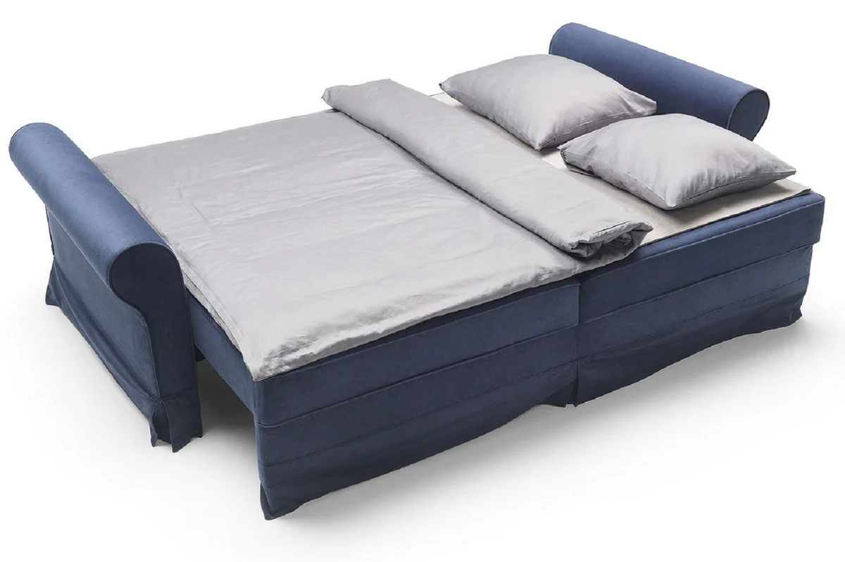 Casa Padrino sof¨¢ de lujo azul 239 x 110 x A. 90 cm - Sof¨¢ de sal¨®n con funci¨®n de dormir - Muebles de sal¨®n - Muebles de lujo - Interior de lujo