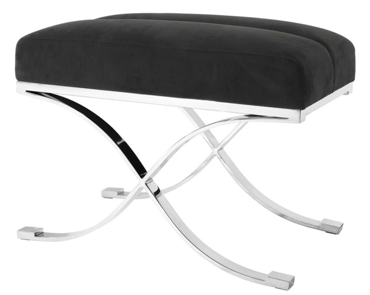 Casa Padrino taburete de lujo gris antracita 69 x 42 x H. 51 cm - muebles de dise?o