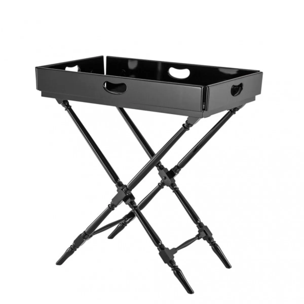 Casa Padrino luxury bar table black with detachable foldable tray black high gloss - neoclassical - hotel restaurant furniture