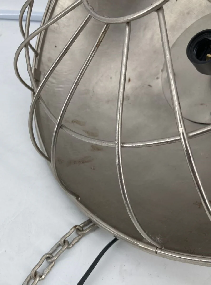 Casa Padrino lámpara colgante de diseño industrial plata Ø 40 x A. 30 cm - Lámpara colgante metal estilo industrial - Luces estilo industrial