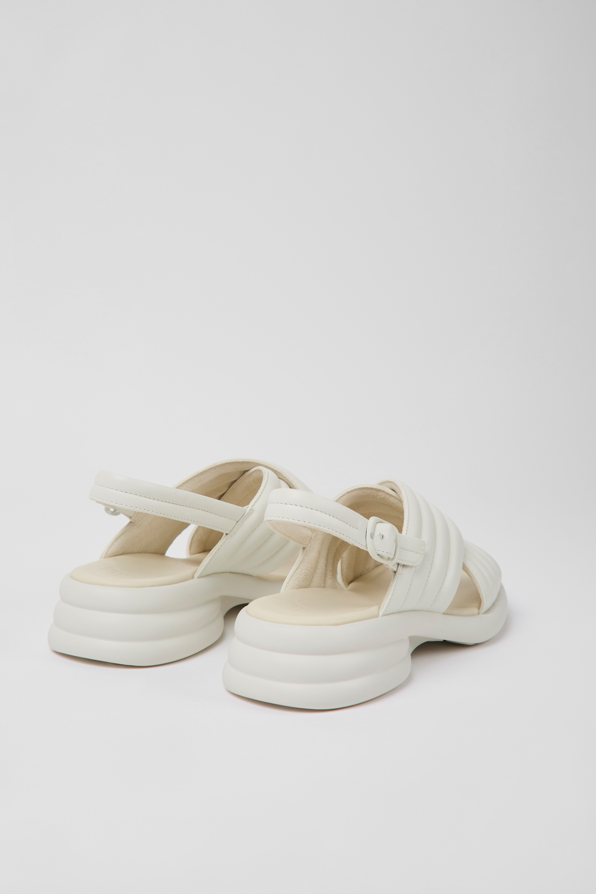 Spiro - White leather sandals for women