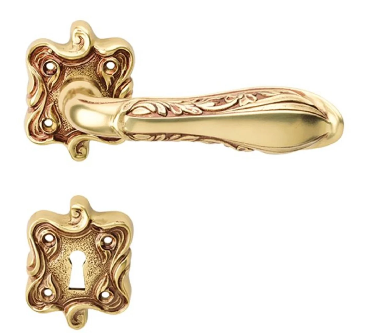 Casa Padrino conjunto de manija de puerta Art Nouveau de oro franc¨¦s 14,8 x H. 6,8 cm - Manijas de Puerta Barroco y Art Nouveau
