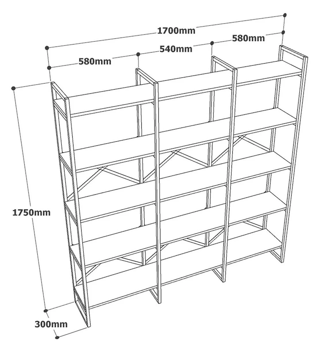 Casa Padrino armario estante de lujo con estantes de madera maciza oro / negro 170 x 30 x A. 175 cm - Armario de libros - Armario de sal¨®n - Muebles de sal¨®n - Muebles de oficina de lujo