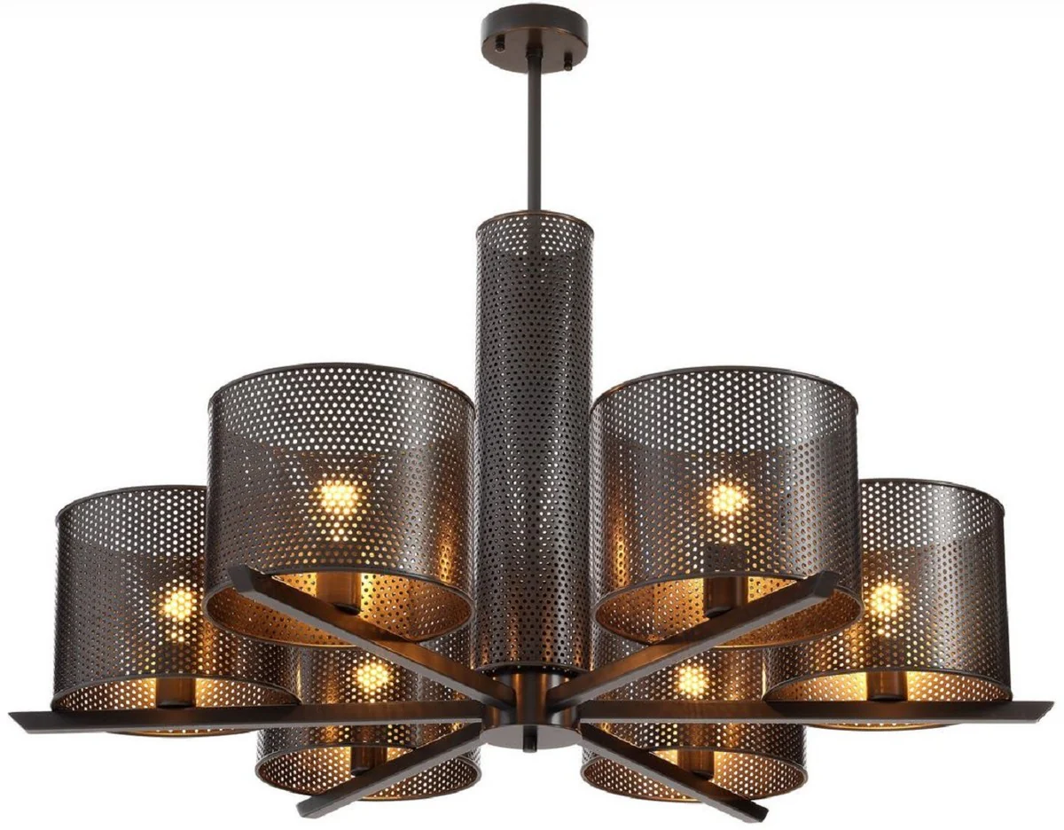 Casa Padrino lámpara de araña de lujo bronce Ø 109 x A. 55,5 cm - Lámpara de araña de metal moderna - Colección de Lujo