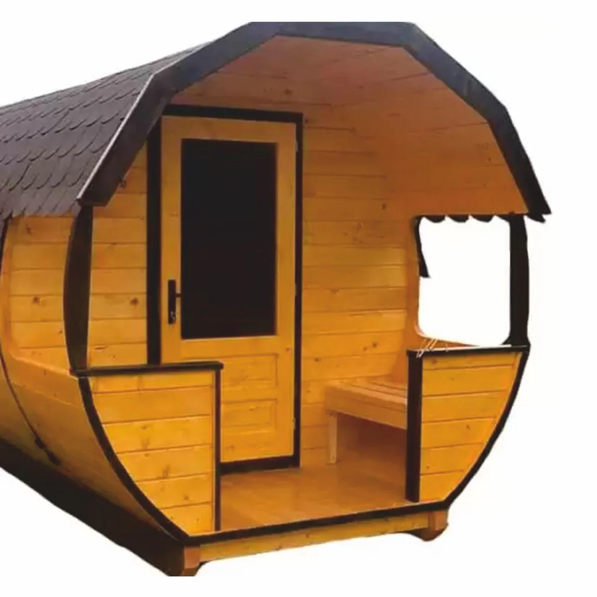 Casa Padrino sauna exterior de lujo natural / negro 400 x 220 cm - Sauna de jard¨ªn de madera maciza