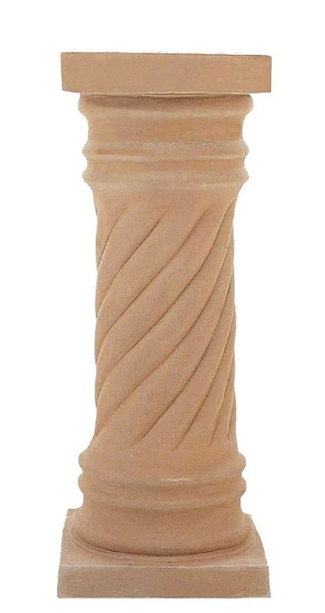 Casa Padrino pilar barroco terracota 40 x 40 x A. 78 cm - Columna decorativa de cerámica hecha a mano - Decoración de Jardín de Terraza Barroco