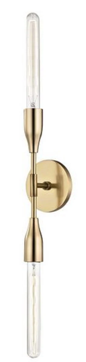 Casa Padrino lámpara de pared doble de lujo latón antiguo 12,1 x 8,9 x H. 76,2 cm - Colección de Lujo