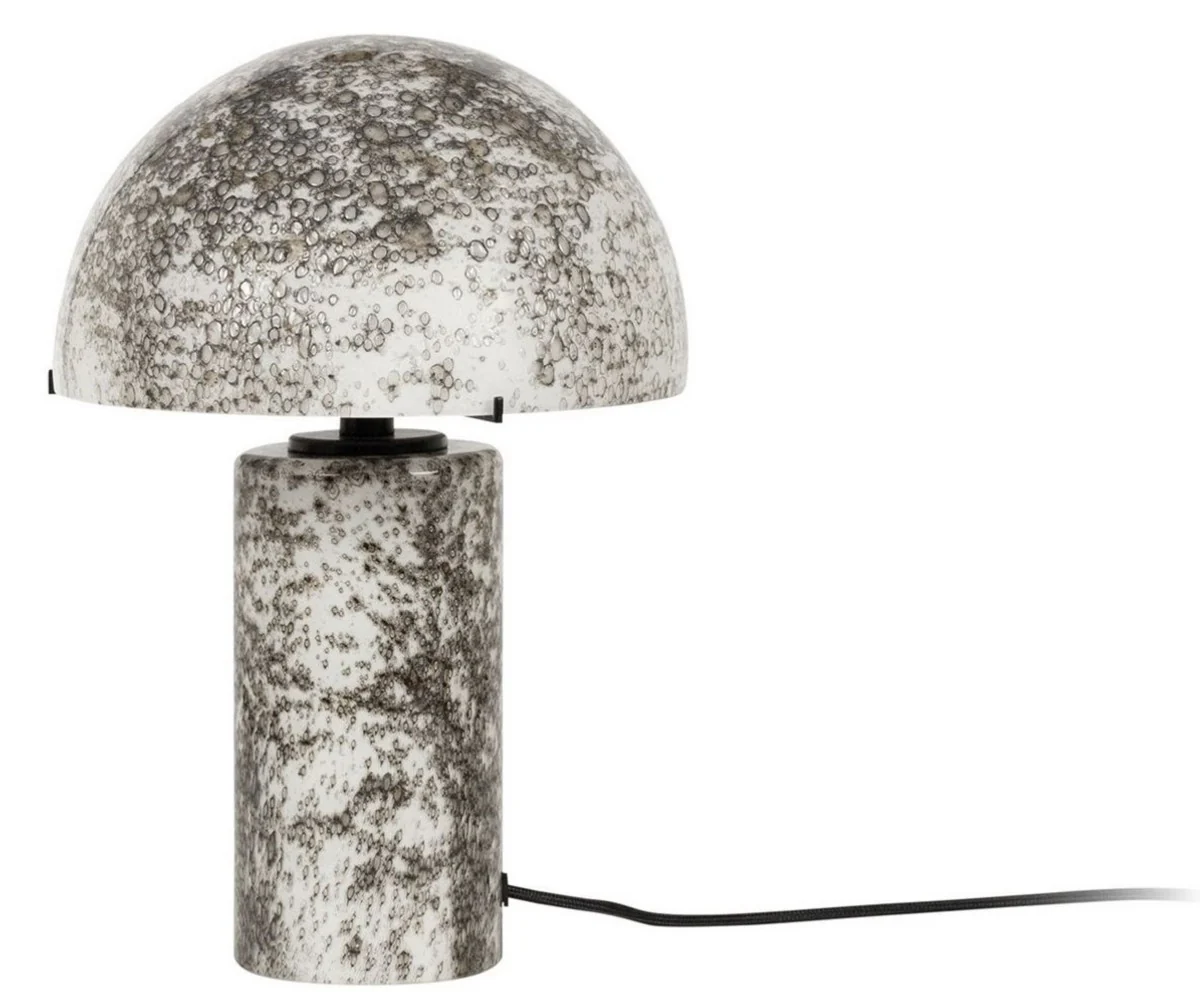 Casa Padrino l¨¢mpara de mesa de vidrio de lujo blanco / gris A. 36 cm - L¨¢mpara de escritorio redonda