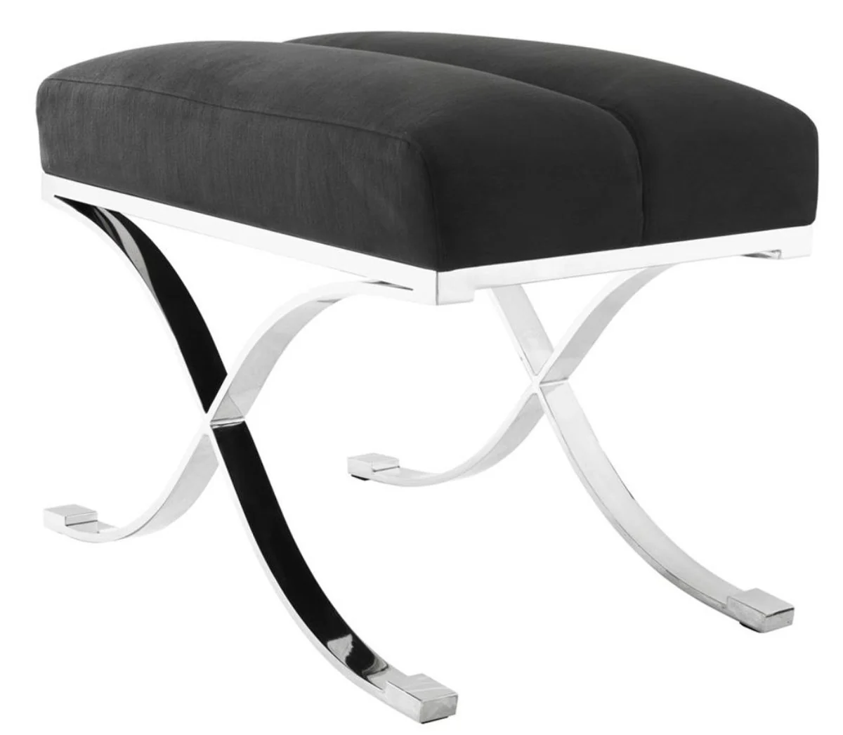 Casa Padrino taburete de lujo gris antracita 69 x 42 x H. 51 cm - muebles de dise?o