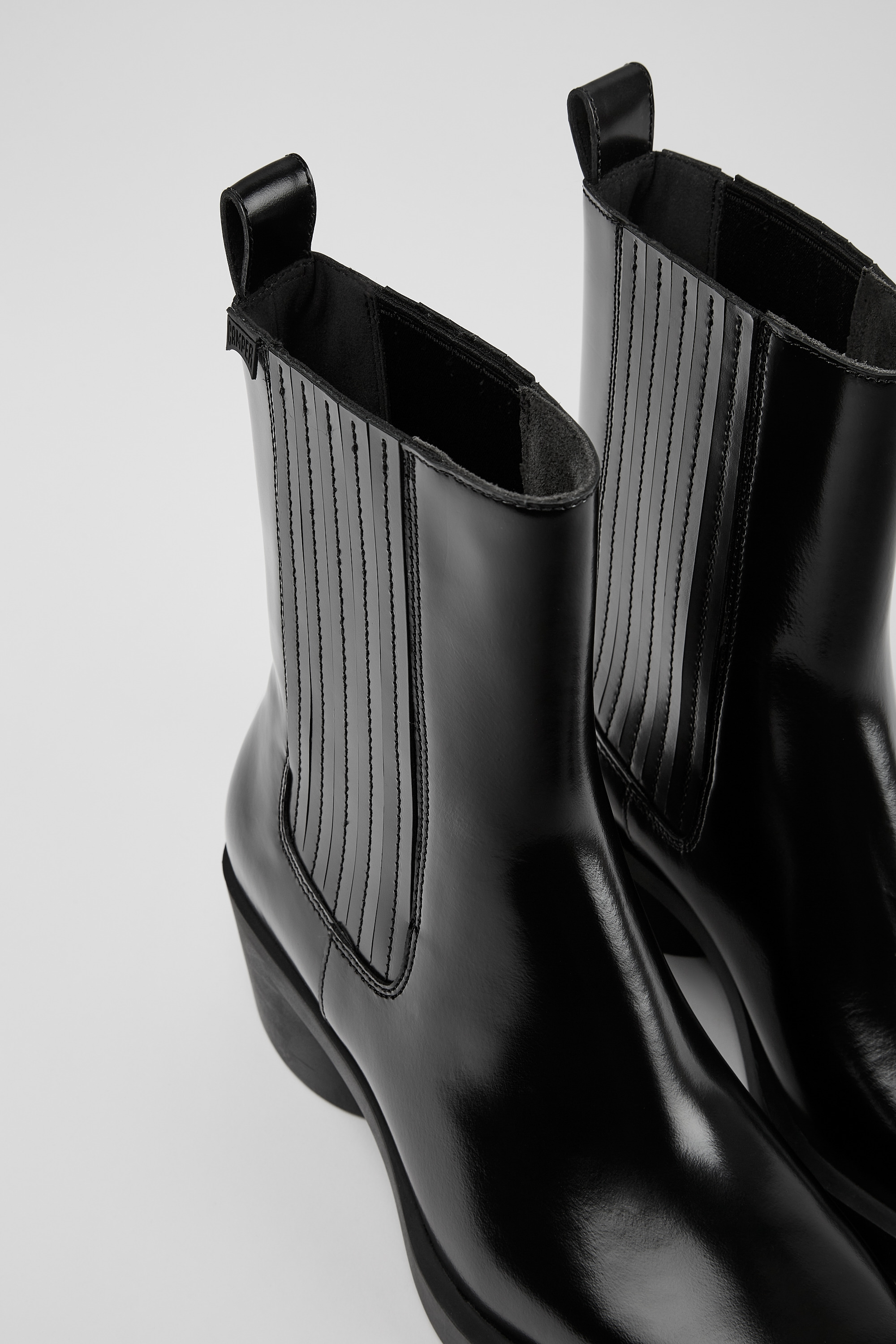 Bonnie - Black leather boots for women