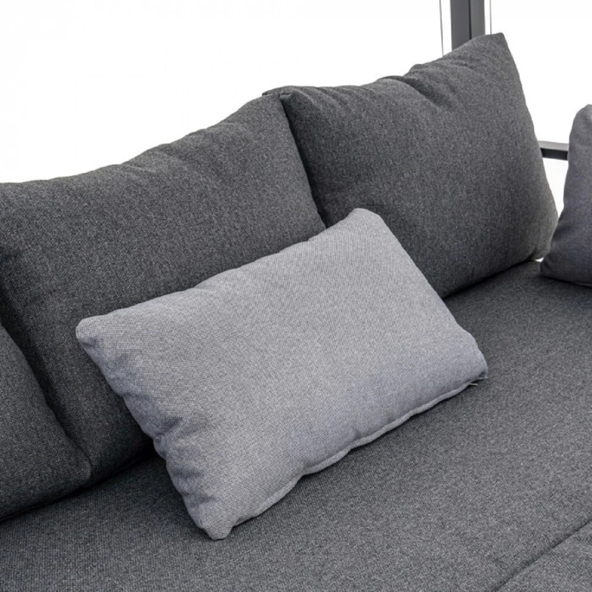 Casa Padrino tumbona de playa / tumbona de jard¨ªn de lujo con dosel gris A. 196 cm - Muebles de playa y jard¨ªn