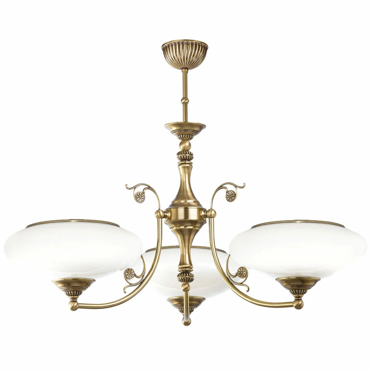 Casa Padrino l¨¢mpara de ara?a barroco de lujo lat¨®n con p¨¢tina / blanco ? 64 x Al. 70 cm