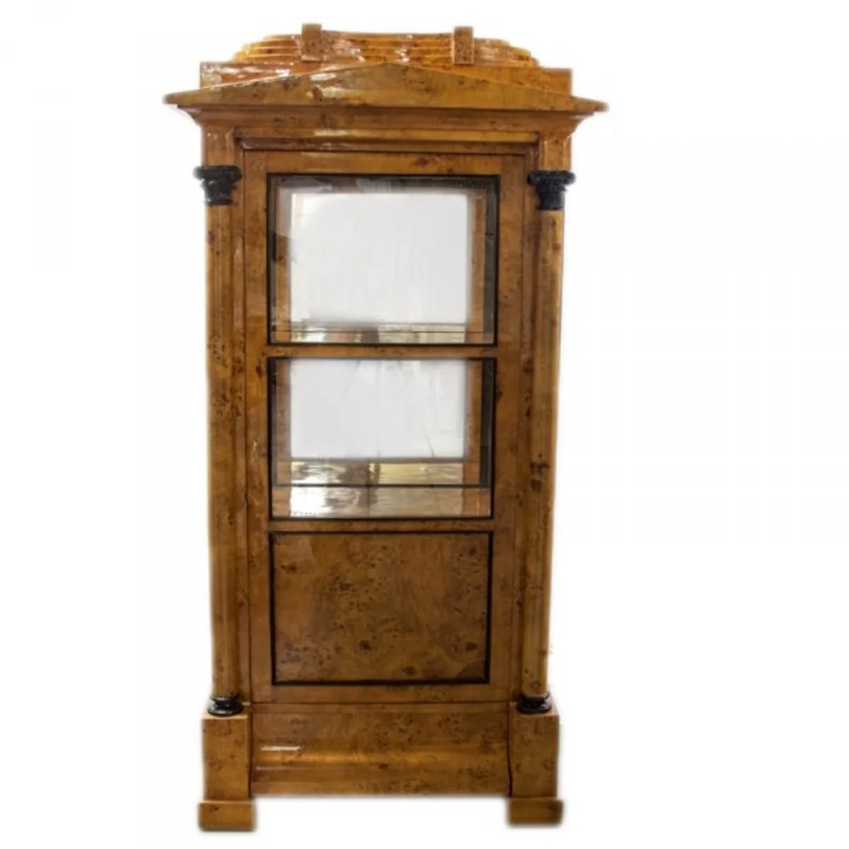 Casa Padrino Biedermeier cabinet in walnut - display cabinet - cupboard - Art Deco Baroque