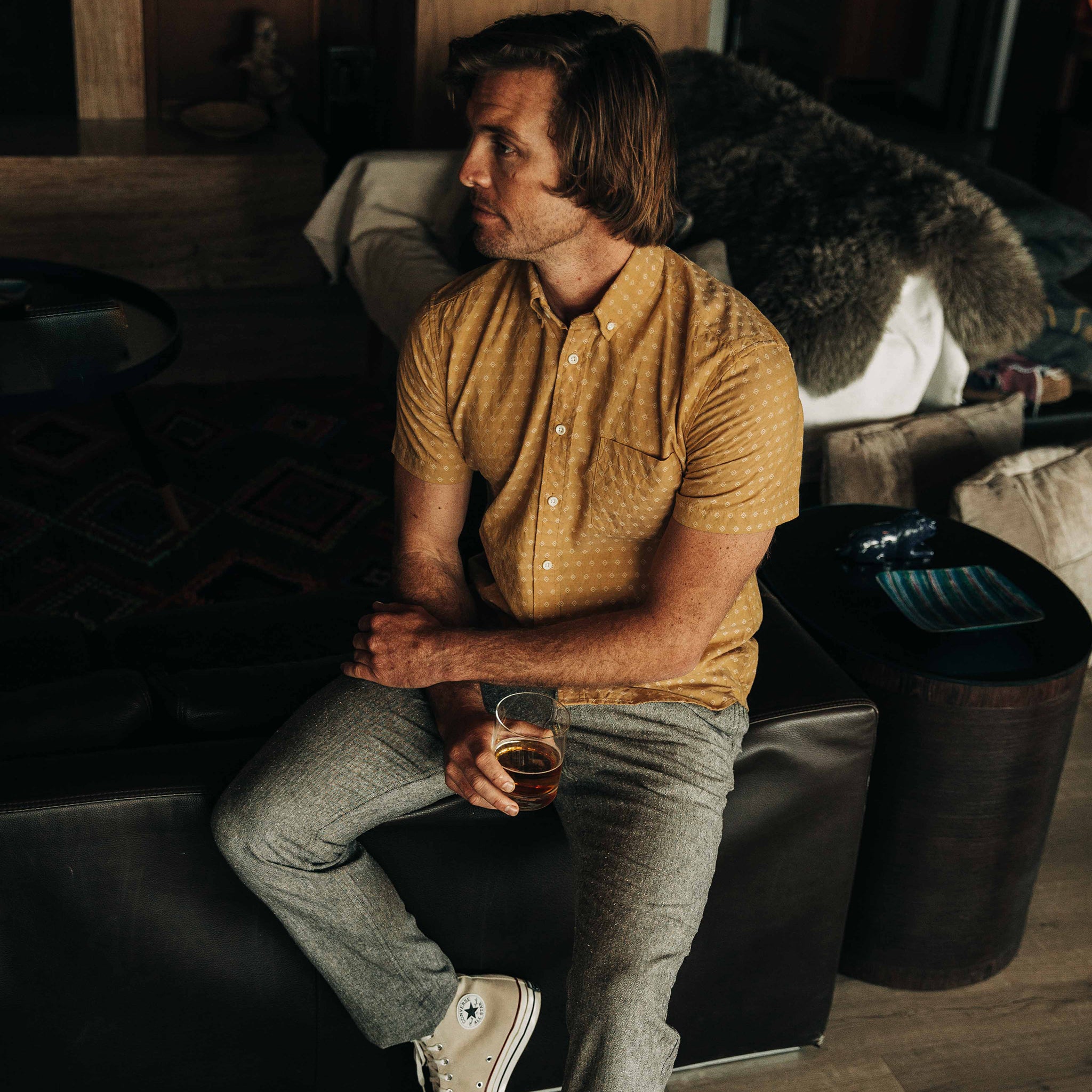 The Short Sleeve Jack in Gold Diamond