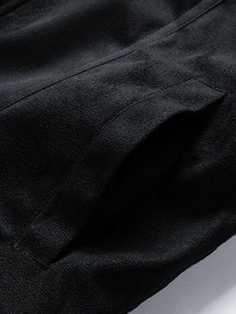 Regular Fit Teddy Lined Faux Suede Jacket