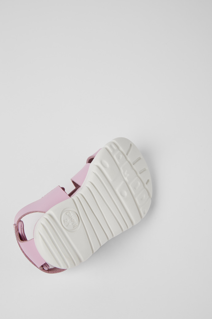 Oruga Pink leather and textile sandals