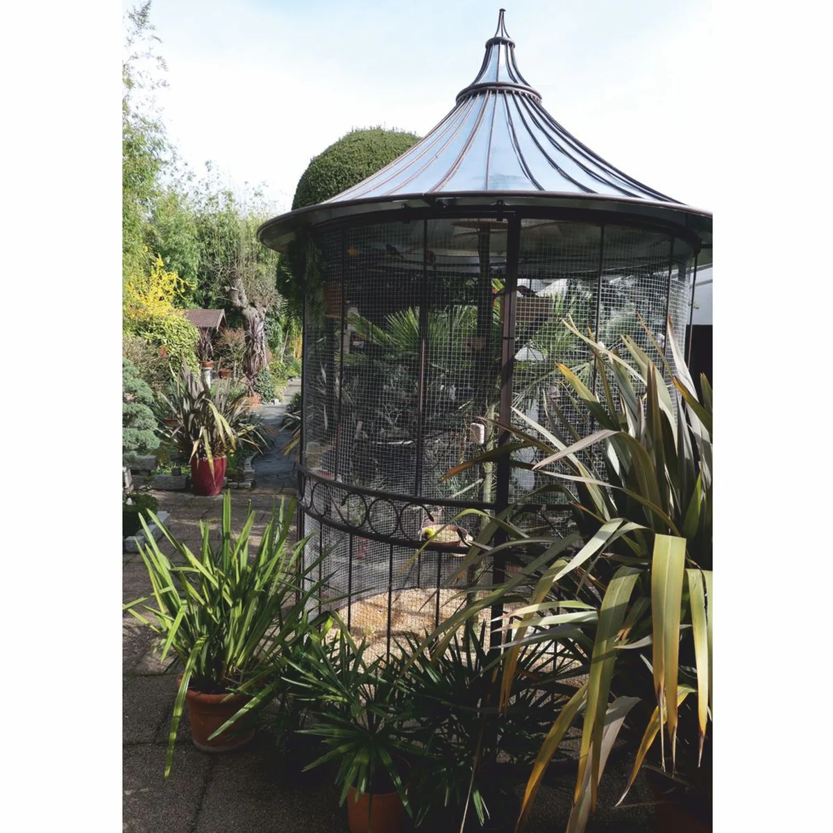 Casa Padrino casa para p¨¢jaros de jard¨ªn Art Nouveau de hierro forjado ¨®xido / plata ? 200 x A. 300 cm