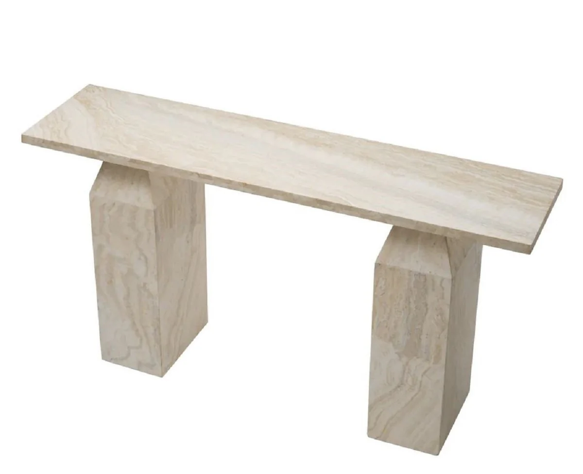 Casa Padrino consola de travertino de lujo beige 150 cm - Muebles de lujo