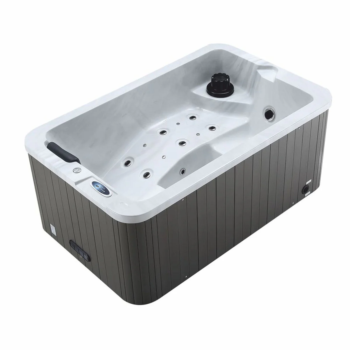 Casa Padrino jacuzzi exterior de lujo blanco / negro / gris 175 cm - Ba?era de hidromasaje en el jard¨ªn