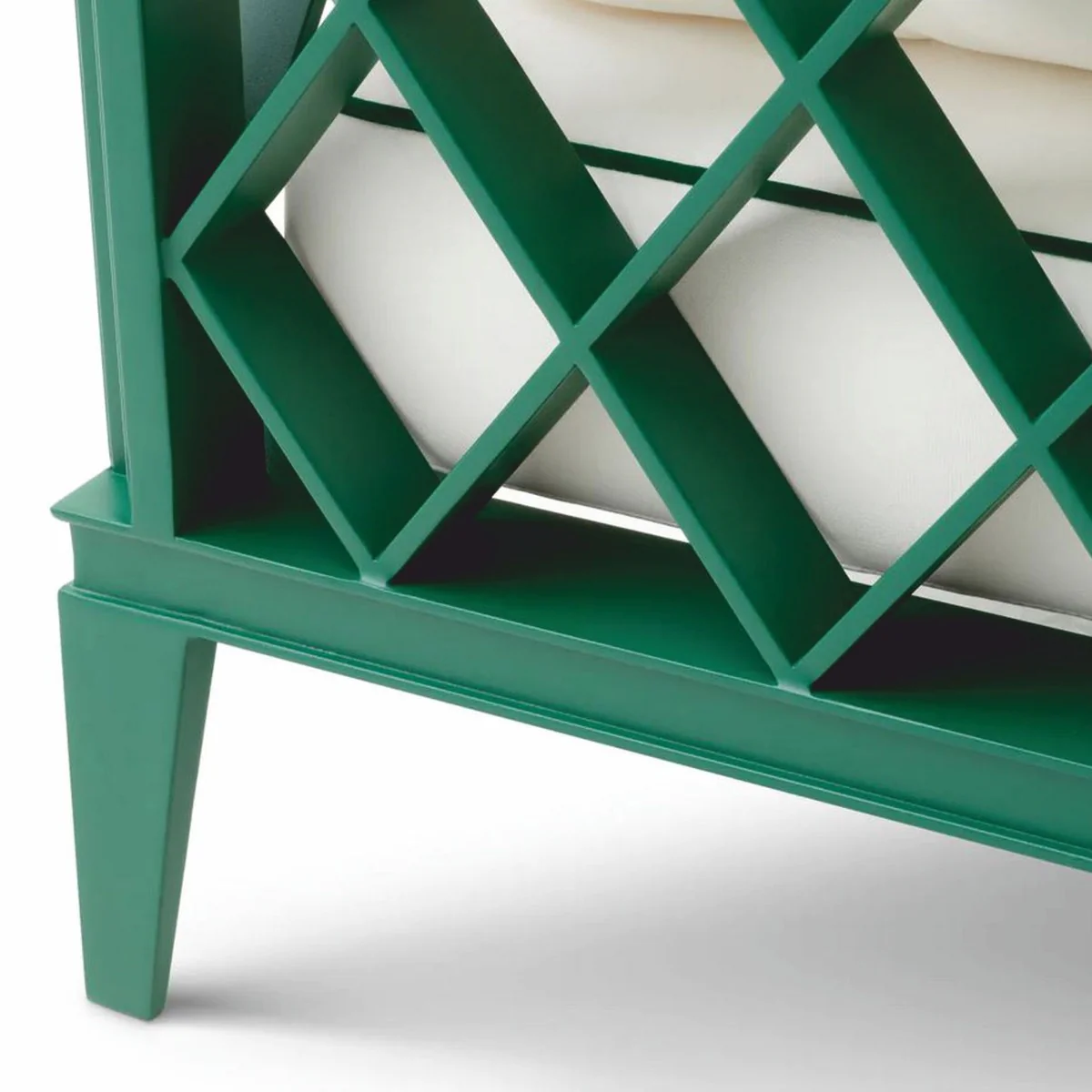 Casa Padrino sof¨¢ de jard¨ªn de lujo verde / blanco A. 275,5 cm - Muebles de jard¨ªn de exterior