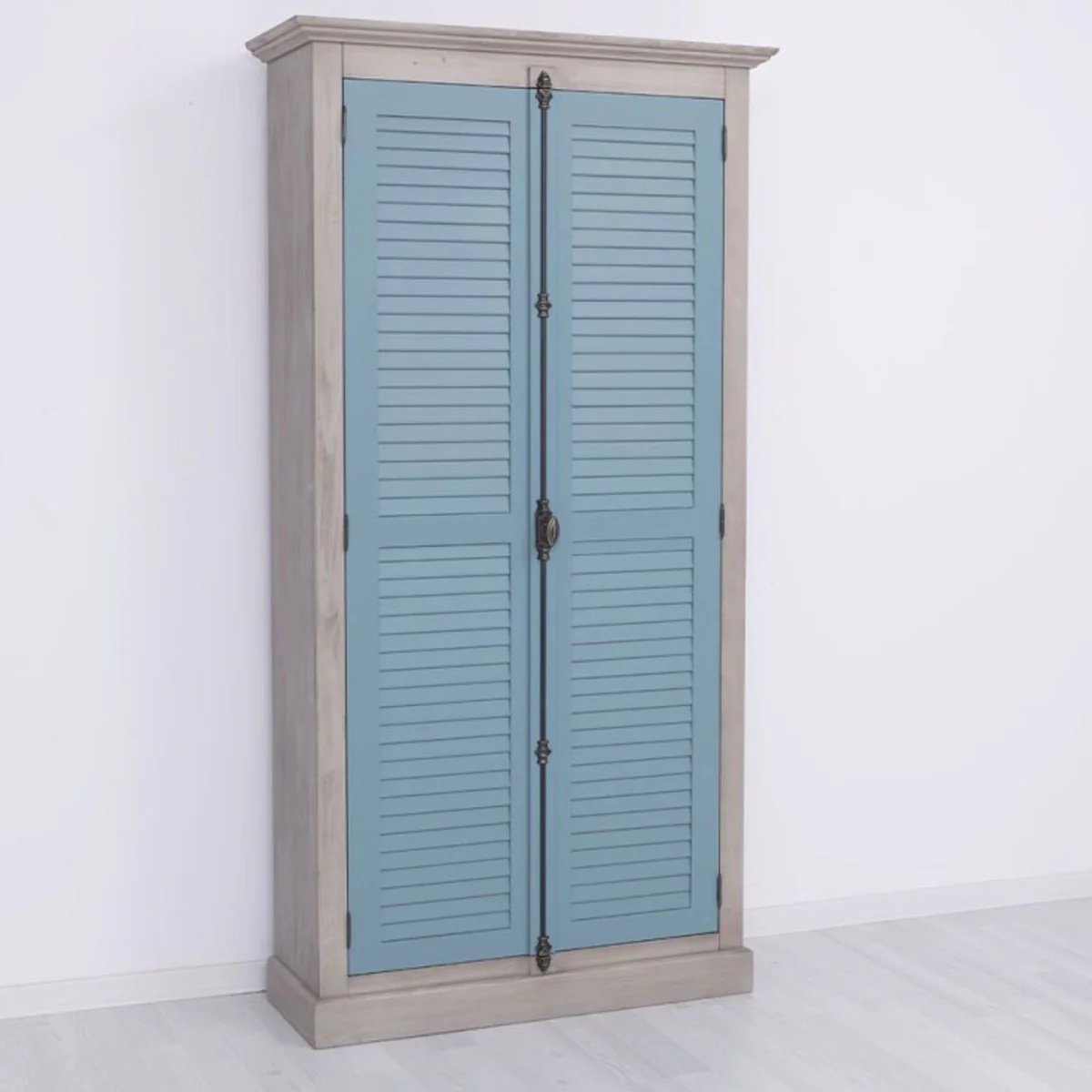 Casa Padrino armario de dormitorio de estilo campestre gris / azul 109 cm - Muebles de dormitorio