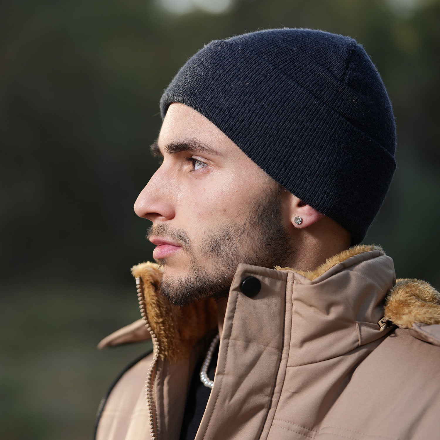 Men's Hooded Winter Coat Puffer Jacket Thicken Warm Fur Down Parka Jacket with Removable Hood