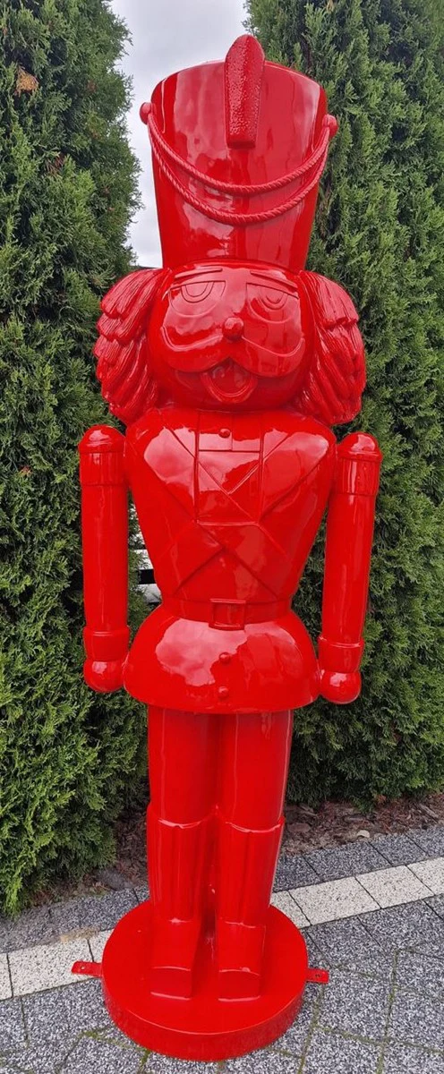 Casa Padrino escultura decorativa de lujo cascanueces rojo A. 180 cm - Figura decorativa navideña - Escultura decorativa XXL - Figura decorativa XXL - Escultura navideña XXL