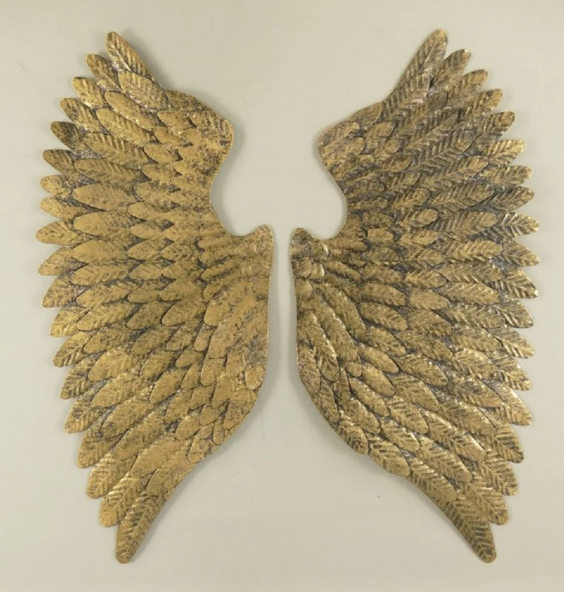 Casa Padrino conjunto de alas decorativas de pared de metal oro / negro 80 x A. 74 cm