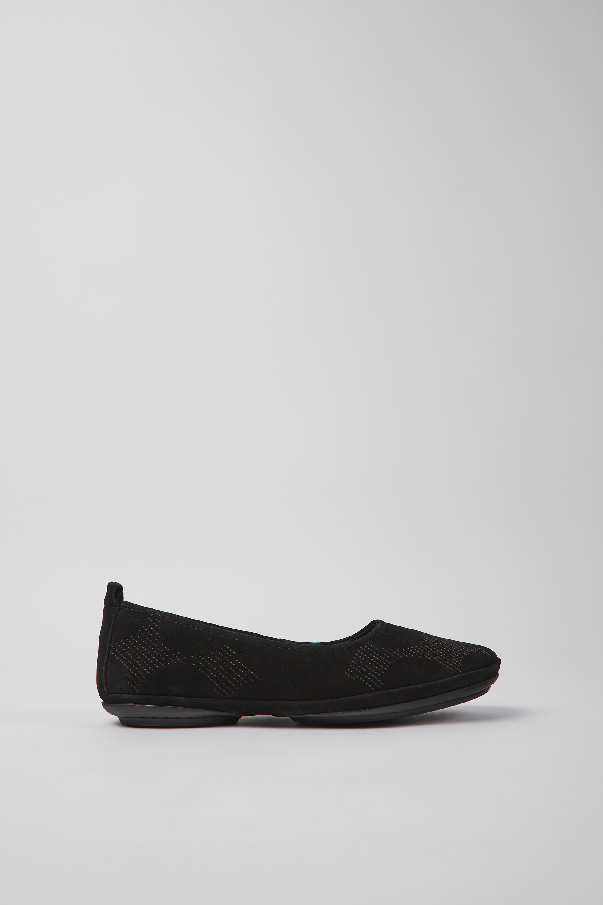 Twins - Black nubuck ballerinas for women