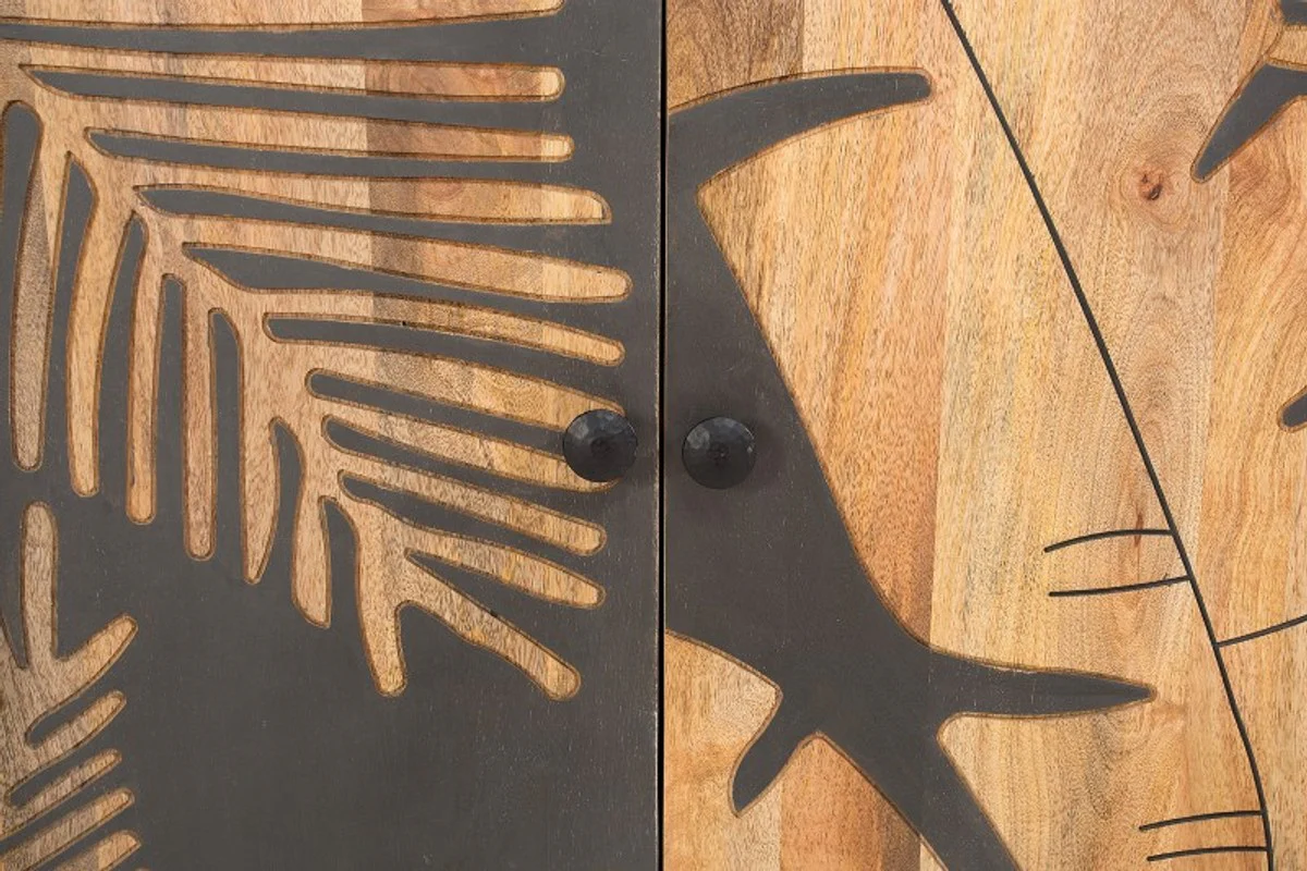 Aparador de aparador de diseño Casa Padrino Armario de televisor de 175 x 45 x H. 75 cm - Hecho a mano de madera de mango macizo.