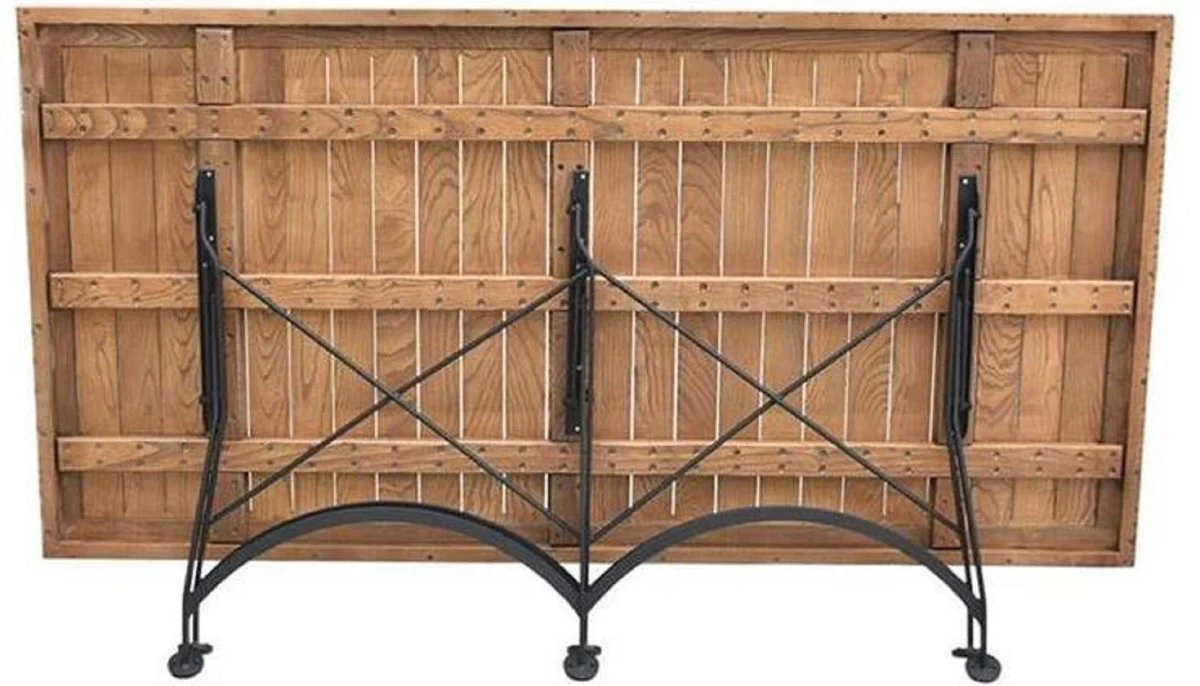 Casa Padrino Mesa baja de jard¨ªn Art Nouveau Marr¨®n / Negro 150 x 60 x A. 48 cm - Mesa de jard¨ªn plegable - Mobiliario de jard¨ªn y restaurante Barroco y Art Nouveau