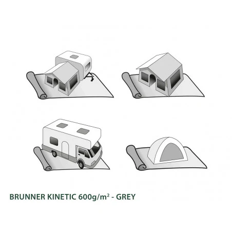 Brunner Kinetic 600 2,5 x 4 m - Suelo avance caravana gris