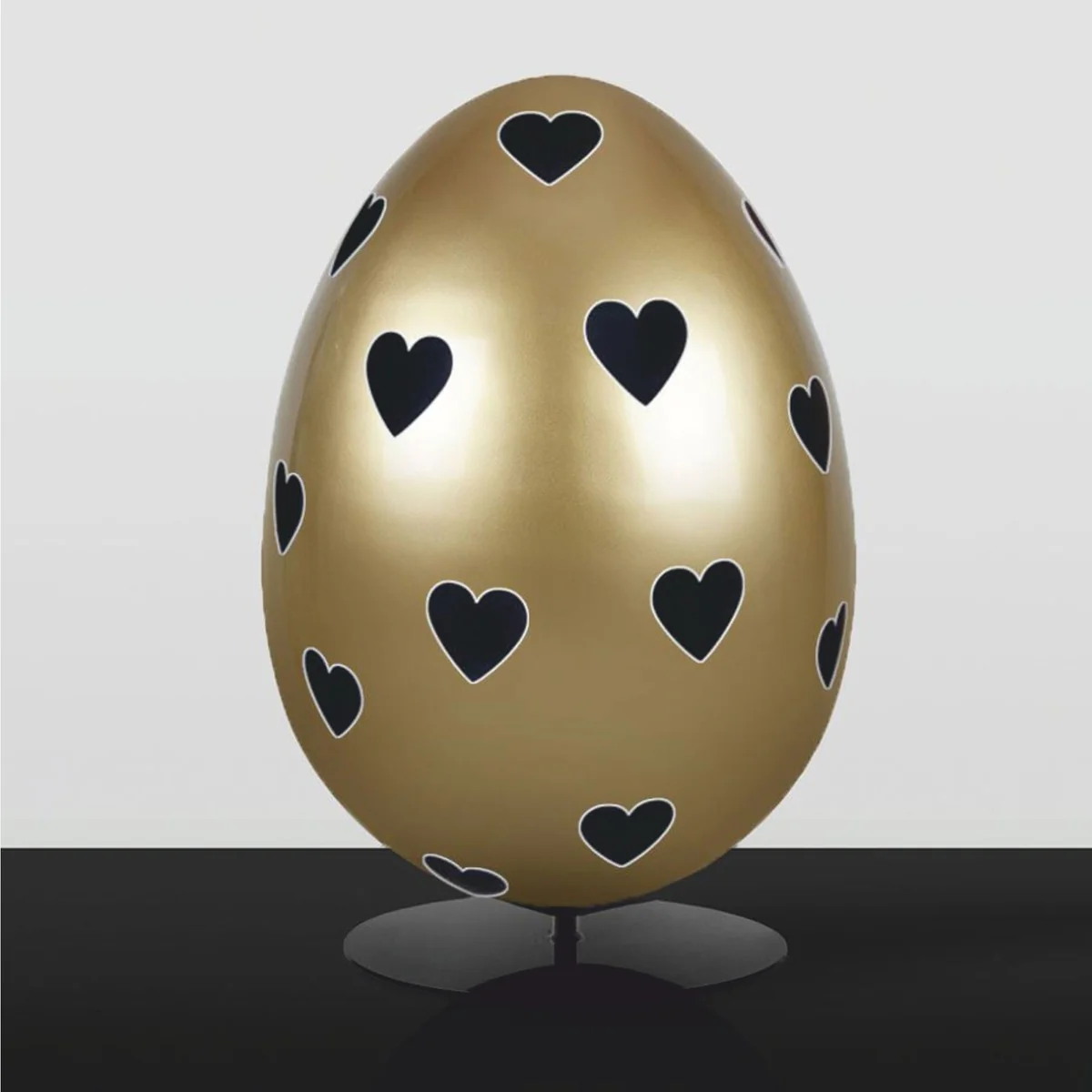 Casa Padrino huevo de pascua decorativo XXL con soporte oro / negro A. 75 cm - Decoraci¨®n de pascua