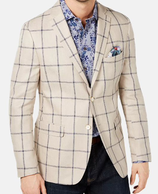 Casual Plaid Chest Pocket Notch Lapel Two Button Blazer