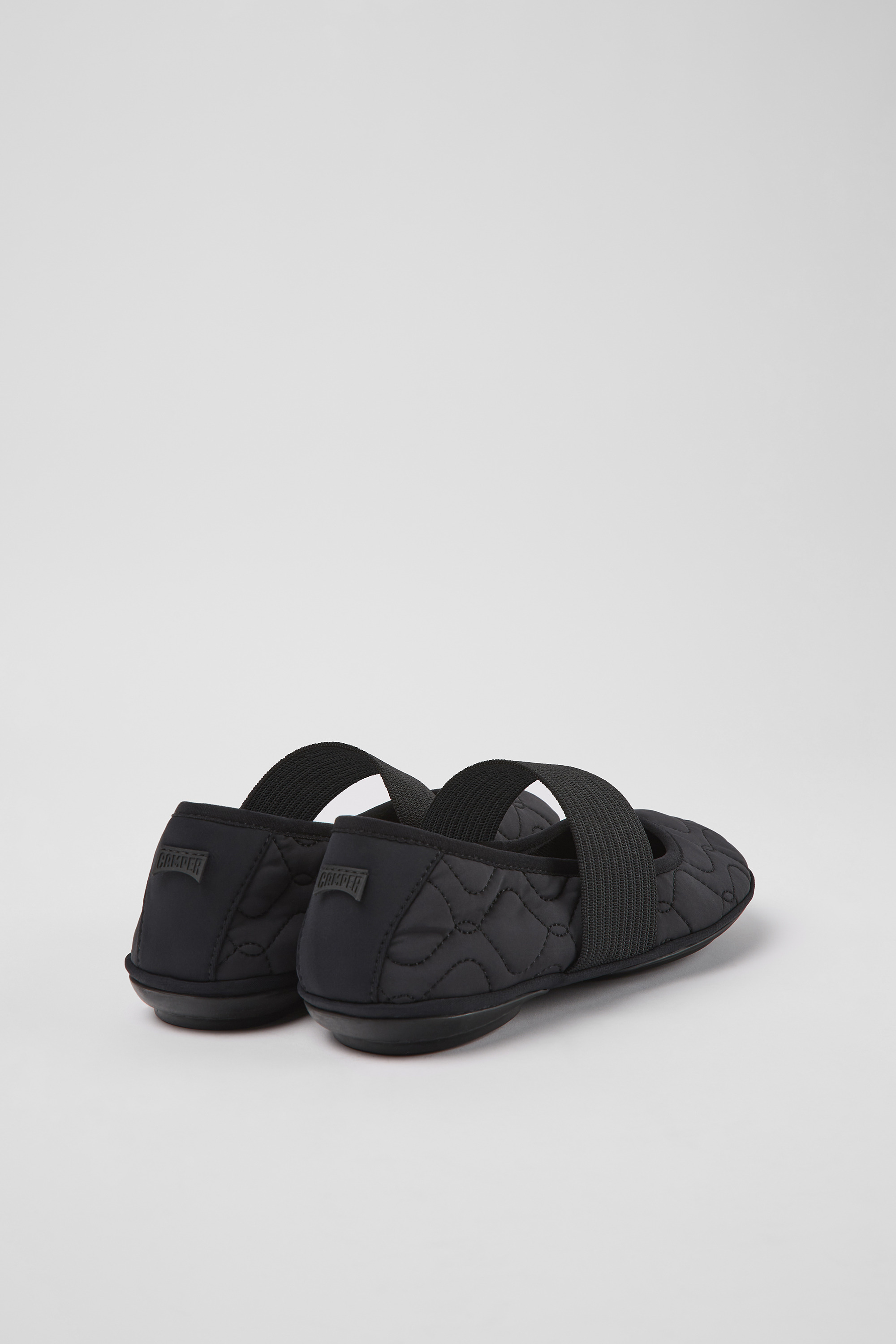 Right - Black textile ballerinas for women