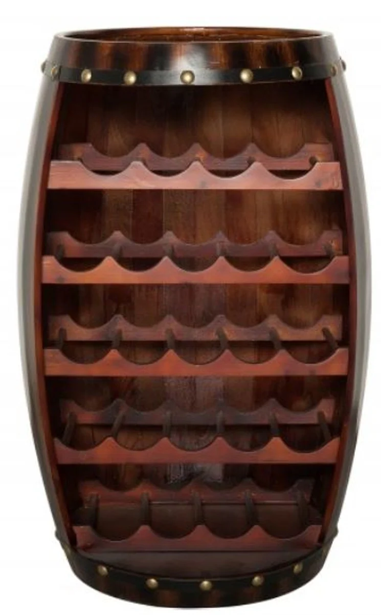 Casa Padrino armario para vinos mesa de bar de madera maciza de abeto - Barril de madera Muebles para barriles Muebles para hoteles y restaurantes Muebles para hoteles y restaurantes