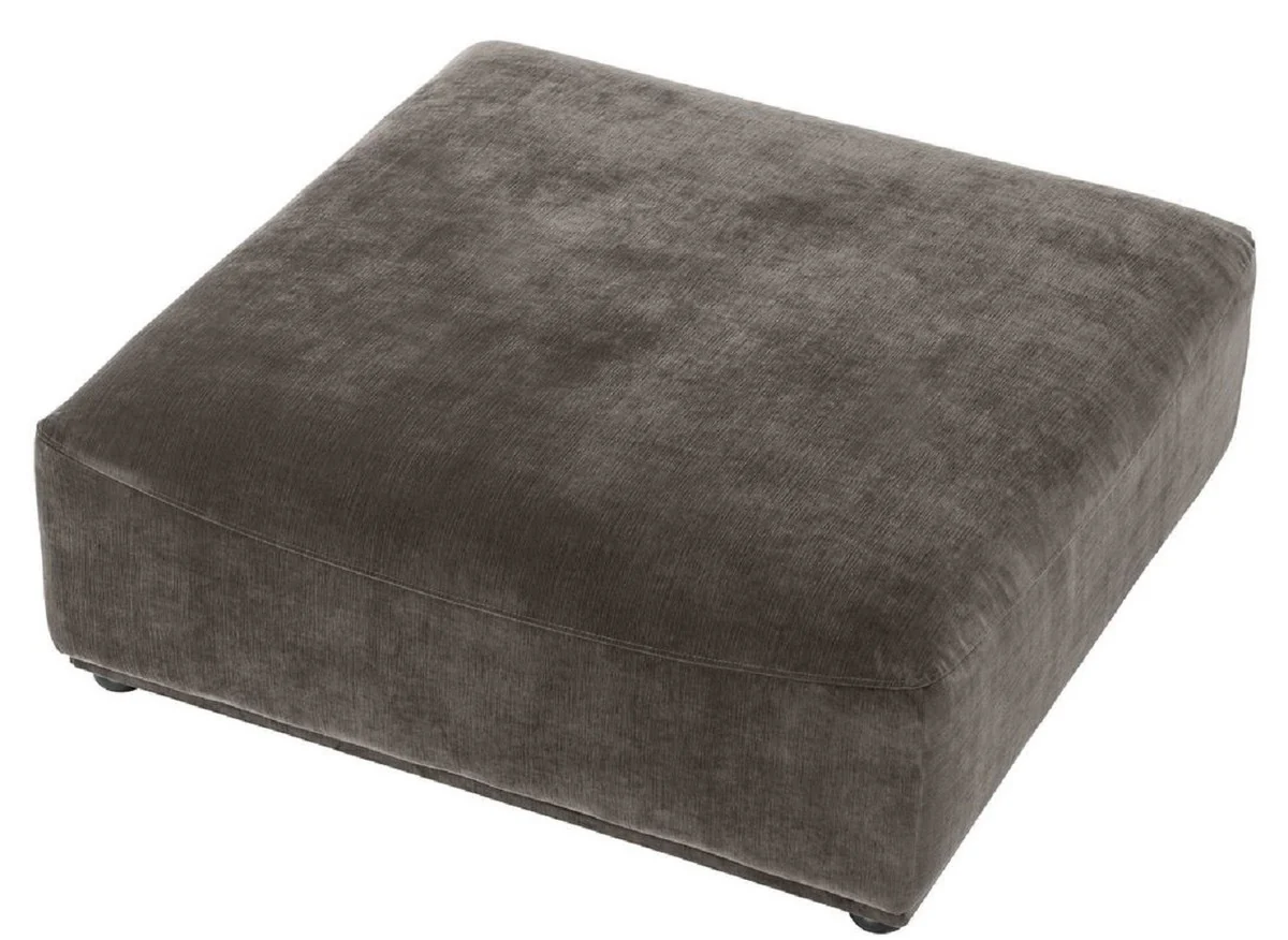 Casa Padrino taburete de lujo gris / negro 109 x 109 x H. 42 cm - Taburete de 4 Esquinas - Muebles de Lujo