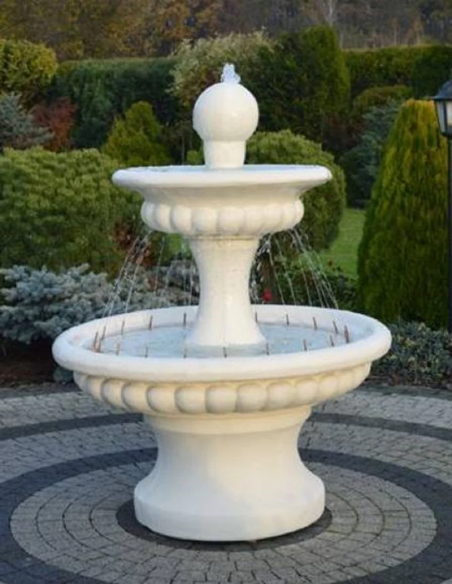 Casa Padrino fuente barroco blanco ? 120 x A. 163 cm - Magn¨ªfica fuente de jard¨ªn de estilo barroco - Fuente redonda de piedra para decoraci¨®n de jard¨ªn - Accesorios de decoraci¨®n de jard¨ªn barroco